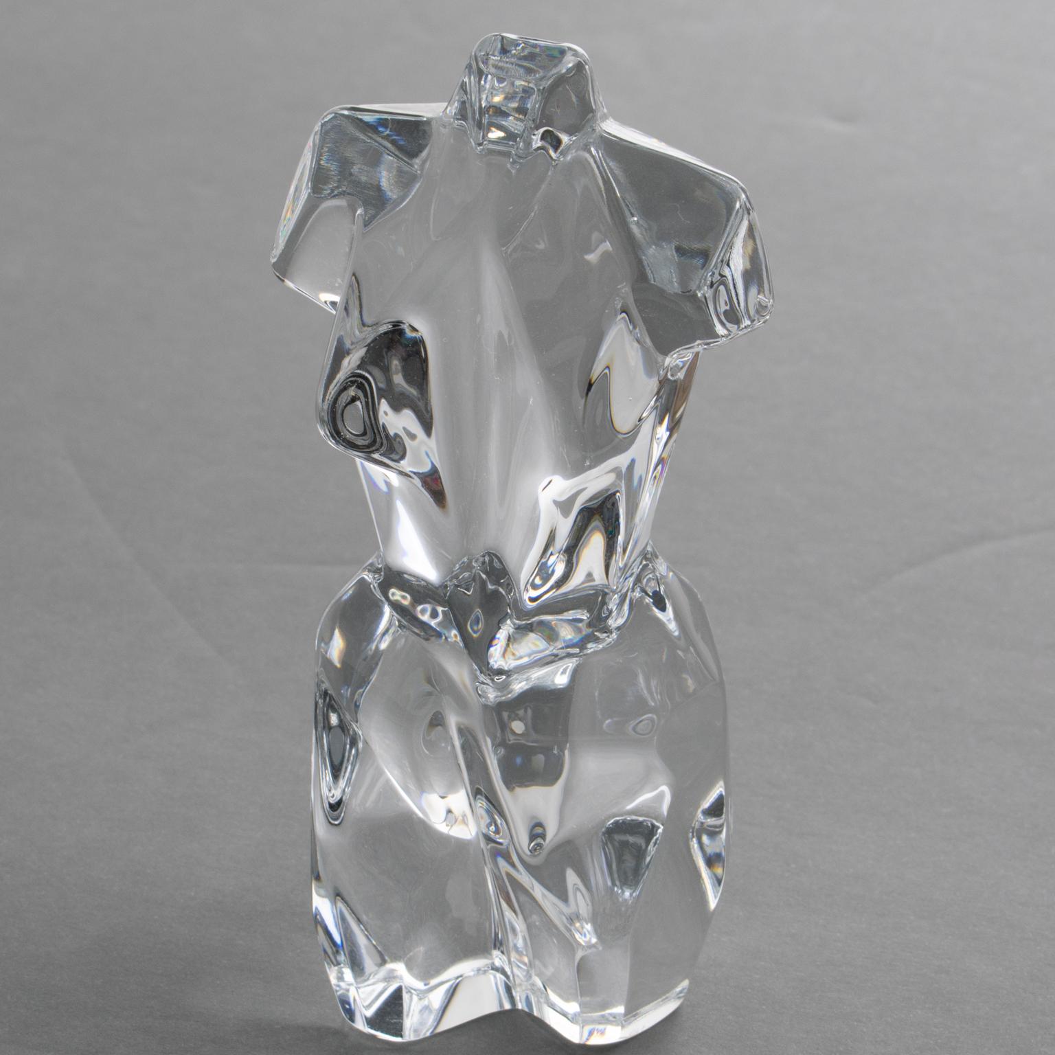 Pedro Ramírez Vázquez para Daum Escultura de Cristal Atenea Torso Cubista Femenino en venta 3