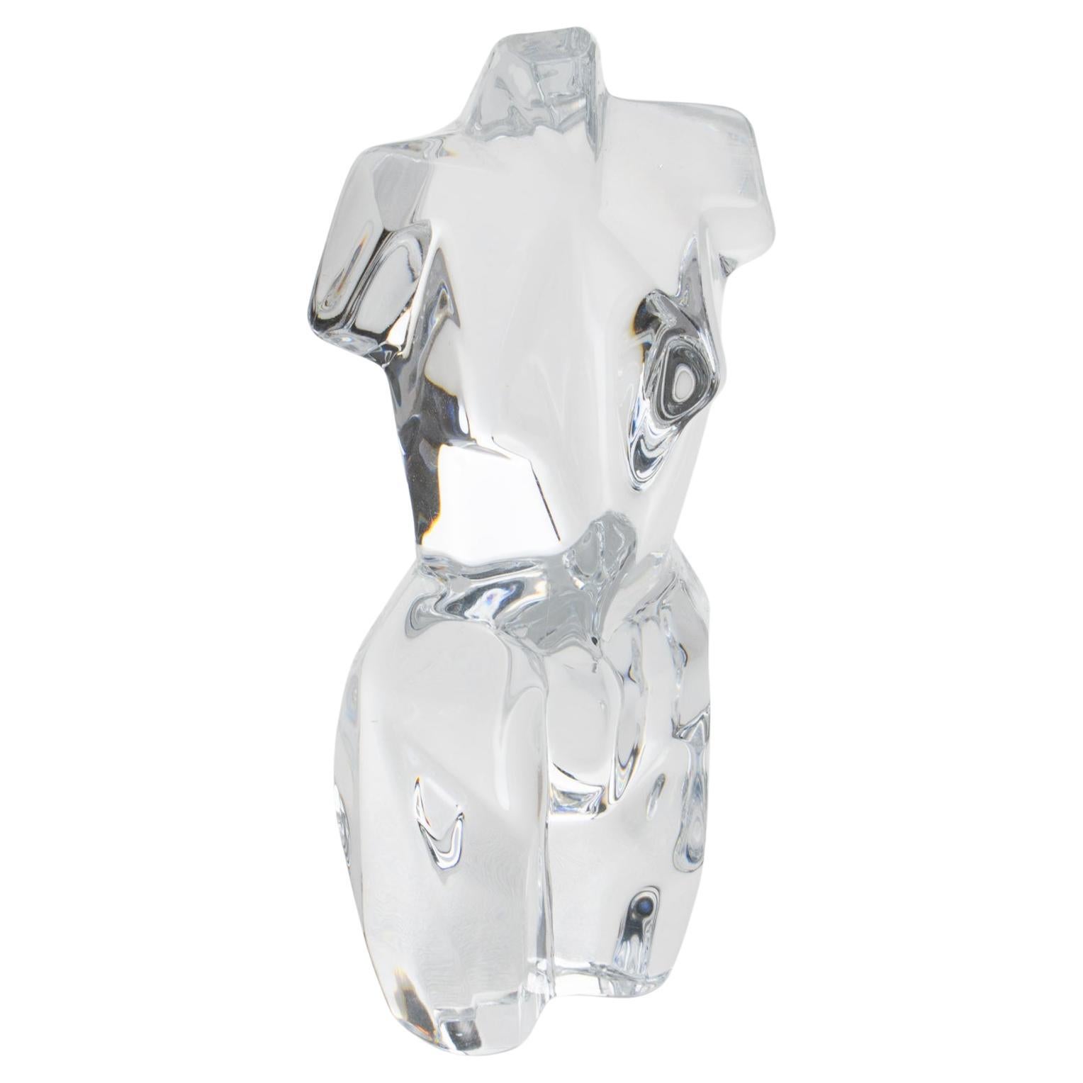 Pedro Ramírez Vázquez para Daum Escultura de Cristal Atenea Torso Cubista Femenino