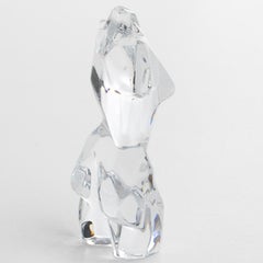 Pedro Ramirez Vasquez for Daum France Crystal Athena Cubist Female Sculpture