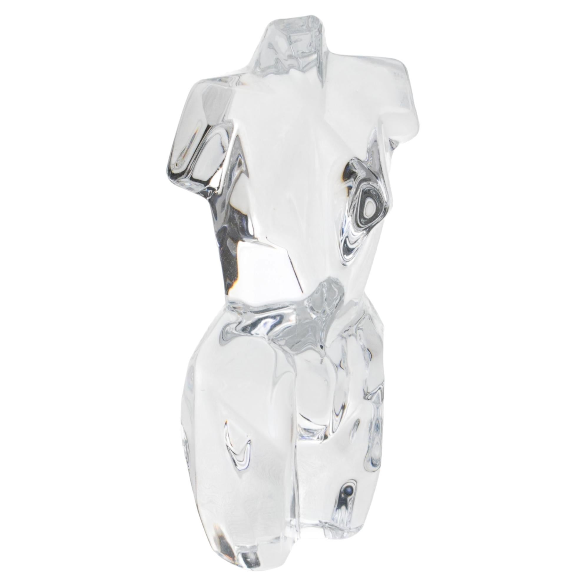Pedro Ramirez Vasquez for Daum France Crystal Athena Cubist Female Sculpture