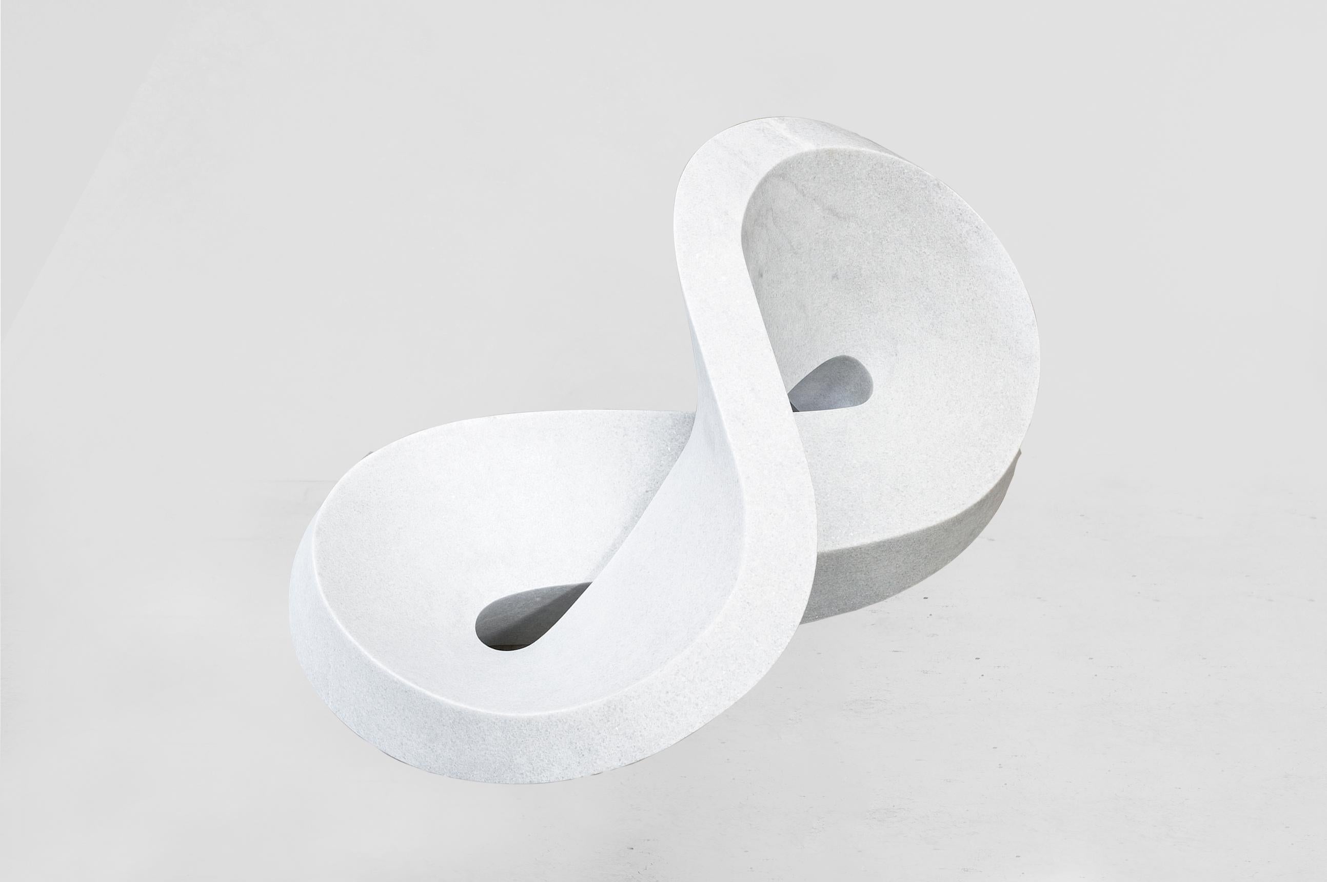 Pedro Reyes, White Marble Infinity Chair, 2018 Contemporary Mexican Design  In New Condition In Barcelona, ES