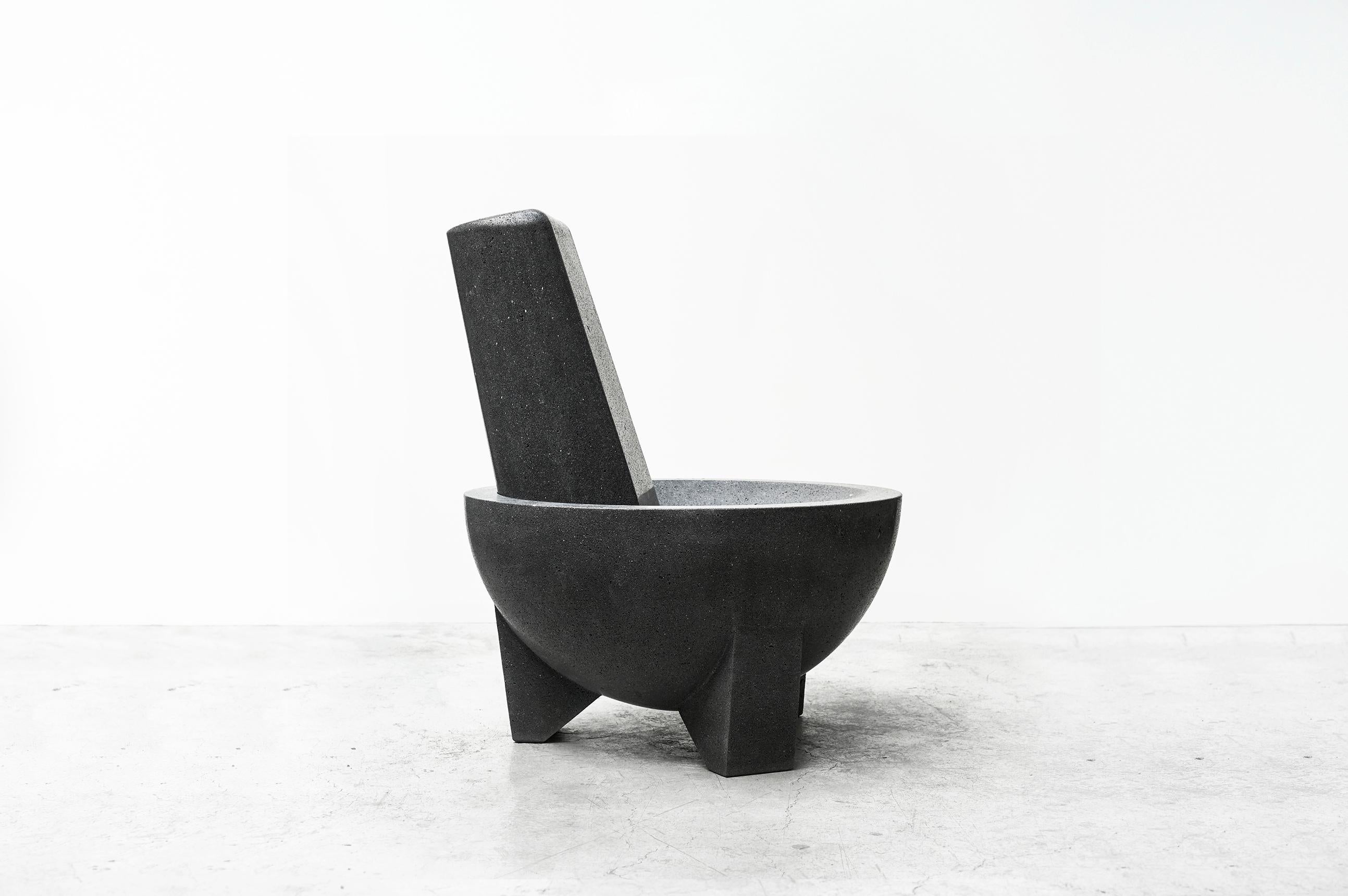Molcajete chair ‘Mortar Chair'
From Series Tripod
Manufactured by Pedro Reyes
Produced exclusively for side gallery
Mexico, 2018
Volcanic stone.