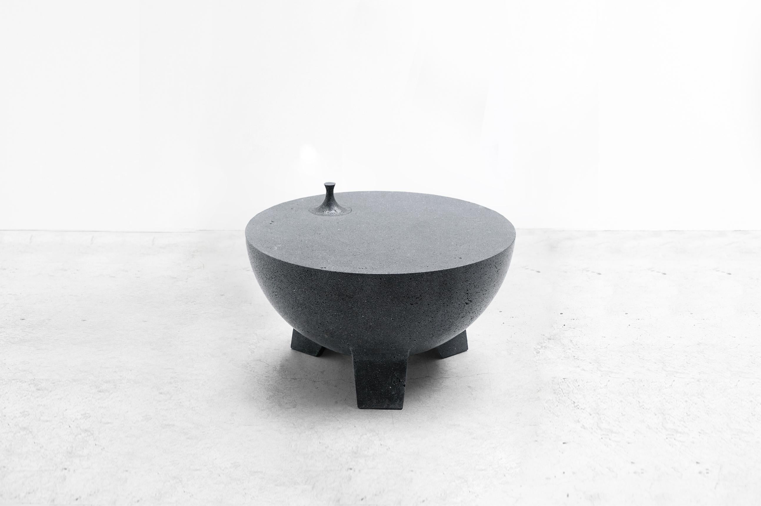Molcajete Table (Mortar Table)
From Series Tripod
Manufactured by Pedro Reyes
Produced Exclusively for Side Gallery
Mexico, 2018
Volcanic stone.
