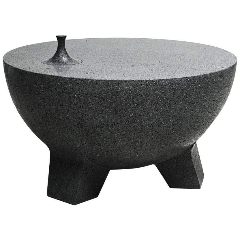 Pedro Reyes Volcanic Stone Black Molcajete Table 'Mortar Table' Contemporary