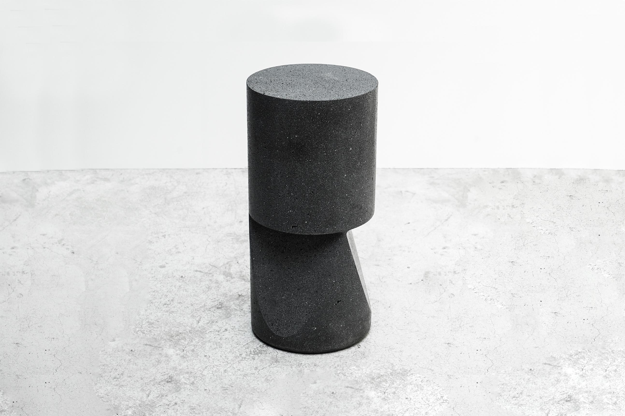 Stone stool
From Series tripod
Manufactured by Pedro Reyes
Produced exclusively for side gallery
Mexico, 2018
Volcanic stone.