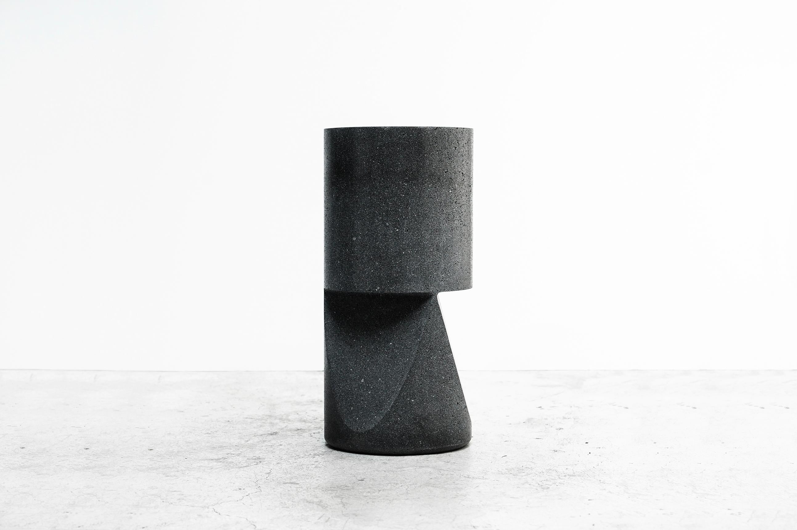 black stone in stool