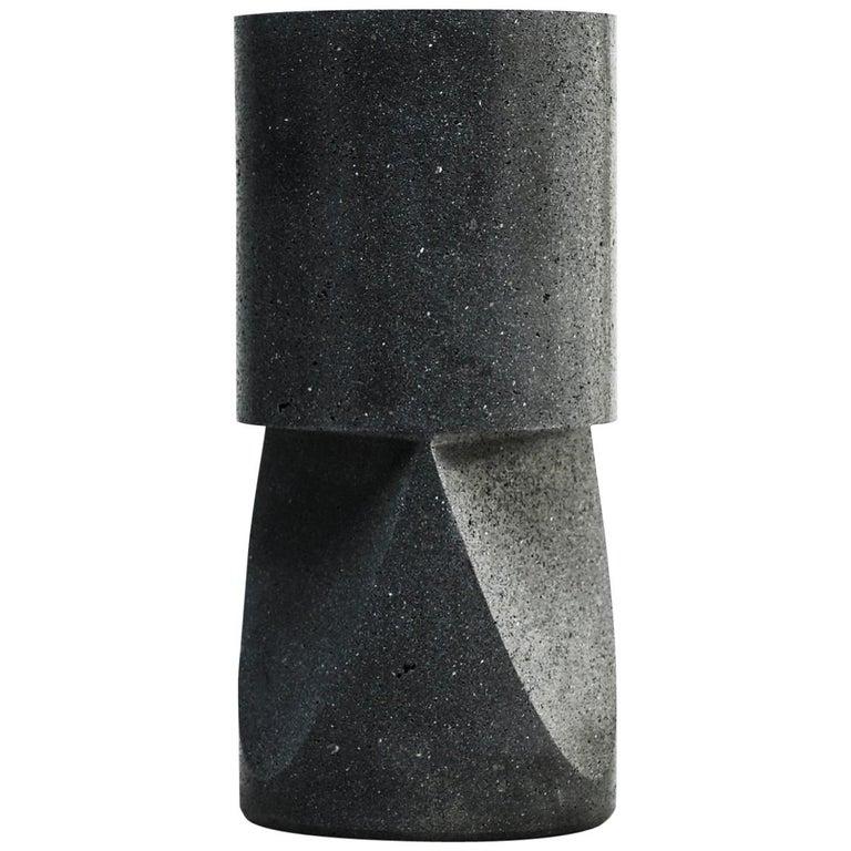 Pedro Reyes Volcanic Black Stone Stool Mexican Contemporary Design In Excellent Condition In Barcelona, ES