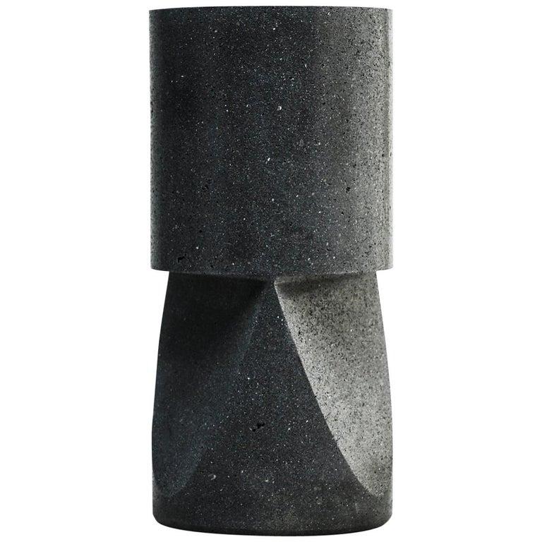 Pedro Reyes Volcanic Black Stone Stool Mexican Contemporary Design 1