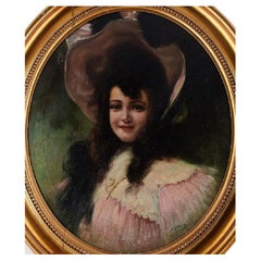 Pedro Ribera Spanish Artist, Oil on Canvas, Portrait of a Girl