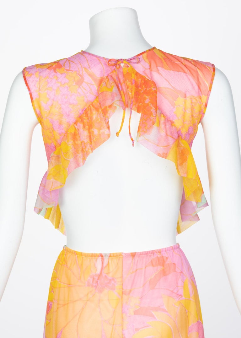 1960s Pedro Rodriguez Jumpsuit & SIlk Chiffon Cape