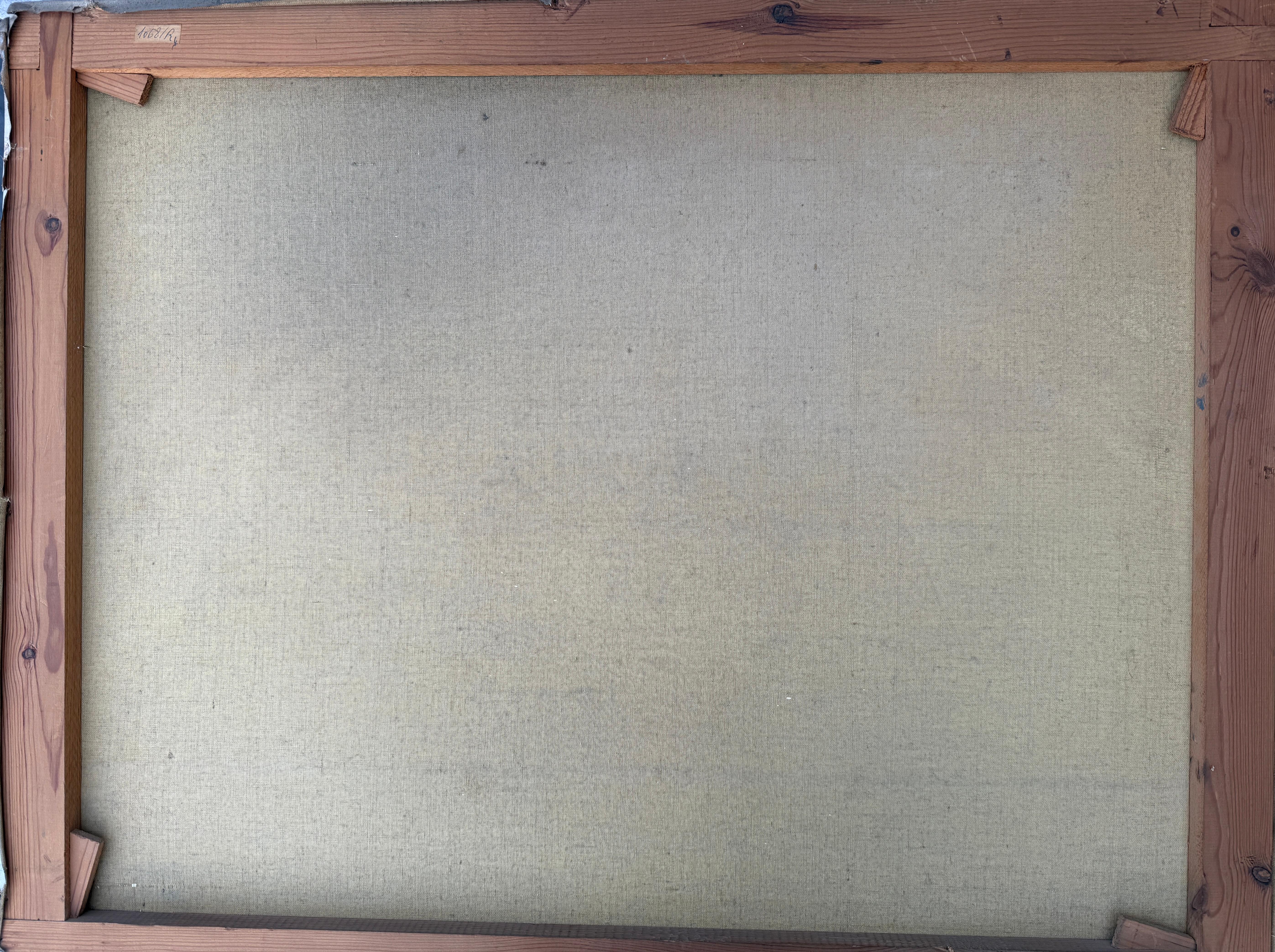 Mediterranes Bauernhaus mit Brunnen Öl auf Leinwand Gemälde Spanien im Angebot 3