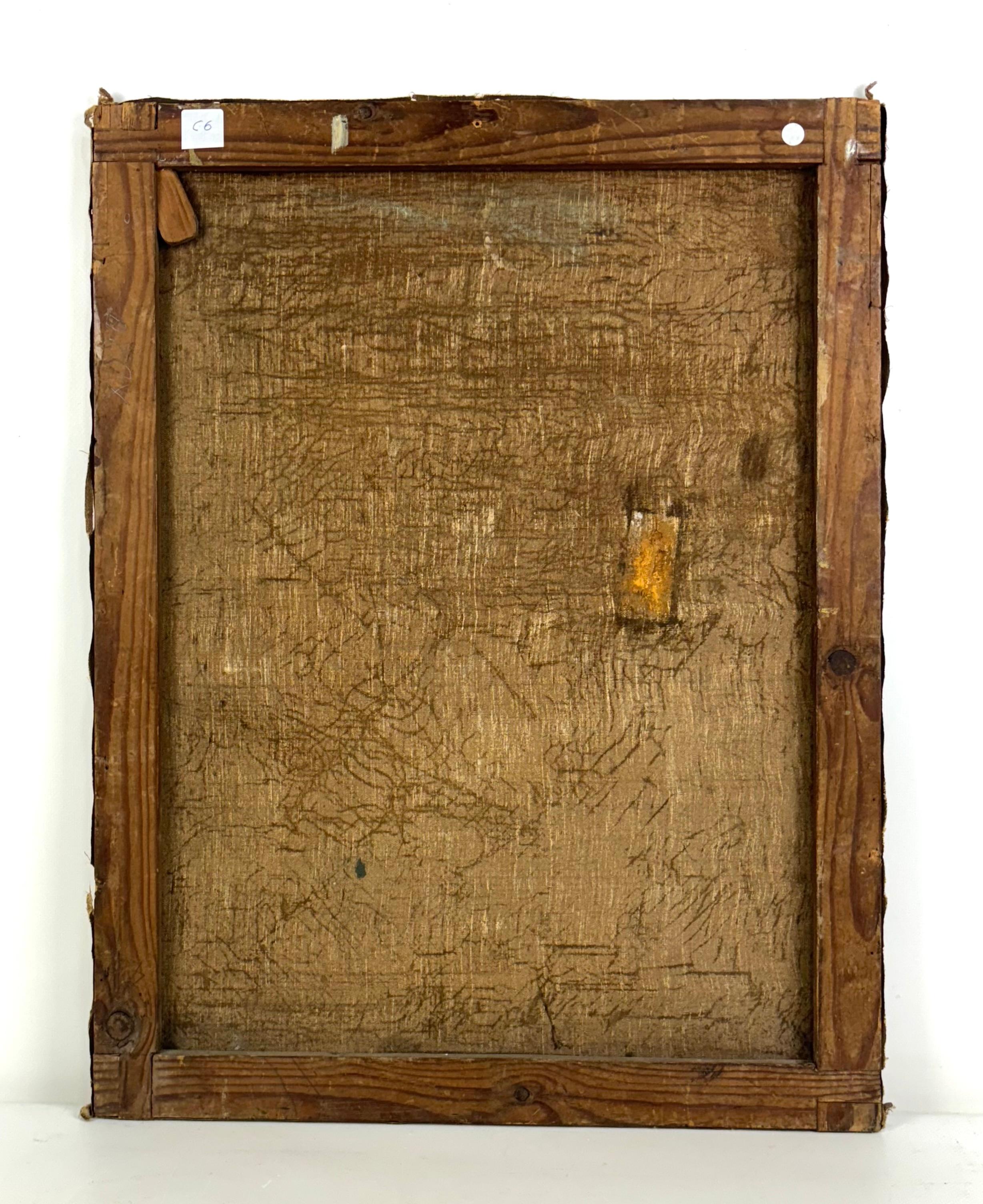 Cervantes en el momento de empezar a escribir el Quijote - Óleo sobre lienzo For Sale 6