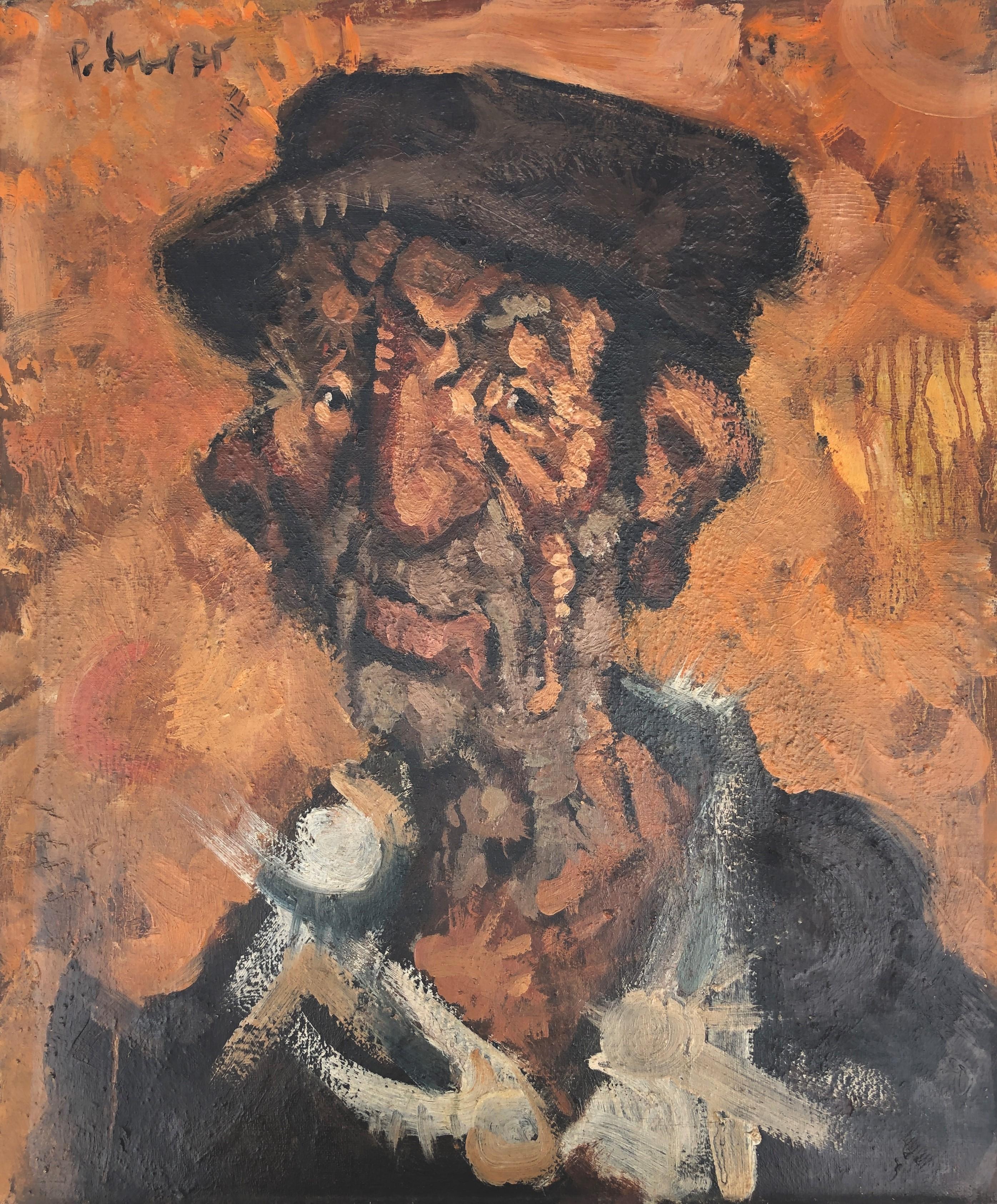 Pedro Soler Valero Portrait Painting - Portrait of Spanish old man oil on canvas painting