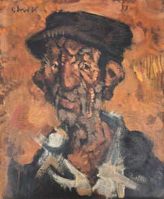 Portrait of Spanish old man oil on canvas painting