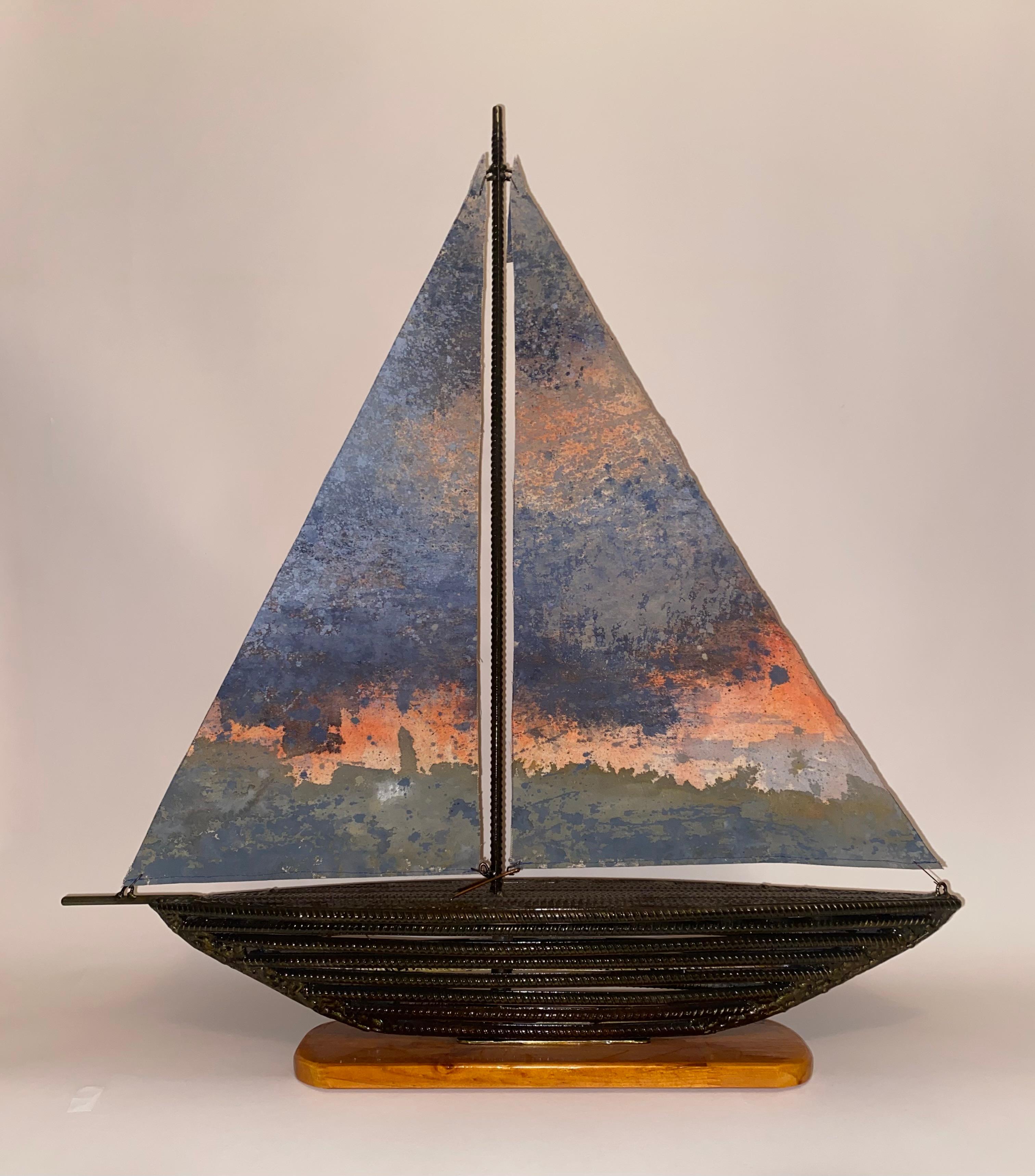 Pedro Villalta Still-Life Sculpture - Boat with Stormy Sail