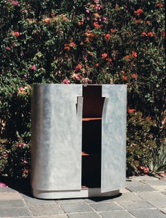 Aluminium and Terracota Peel Cabinet by Estudio Persona