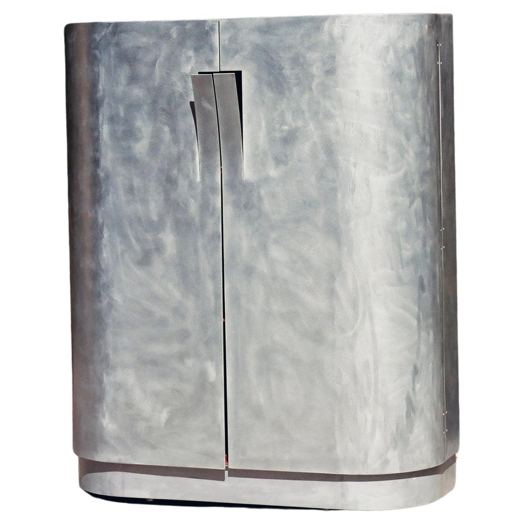 Aluminium and Terracota Peel Cabinet by Estudio Persona 