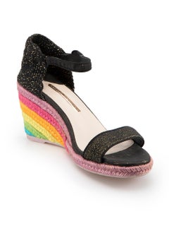 Peep Toe Rainbow Wedge Espadrilles Size EU 39