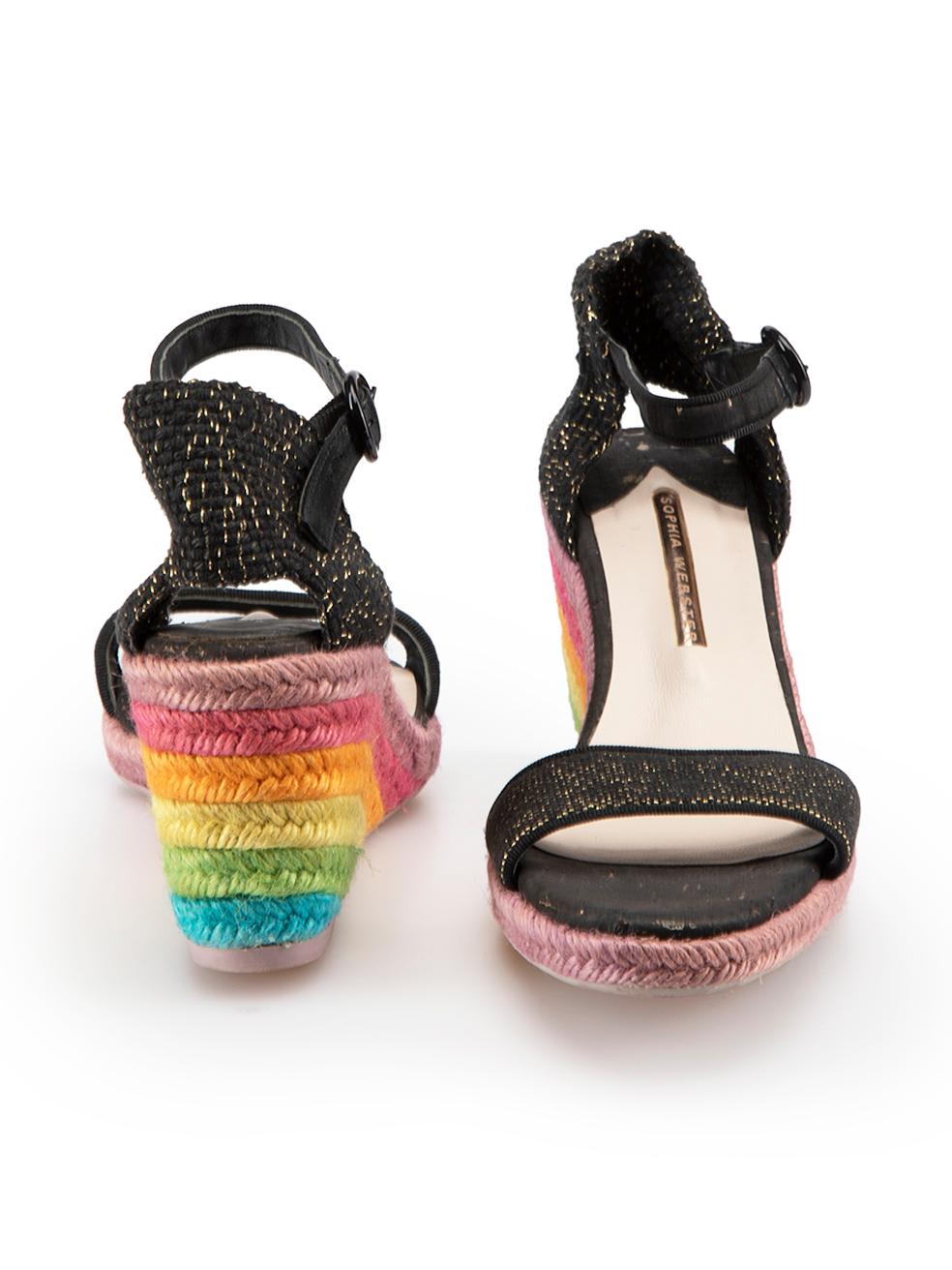 Peep Toe Rainbow Wedge Espadrilles Size EU 39 In Good Condition For Sale In London, GB