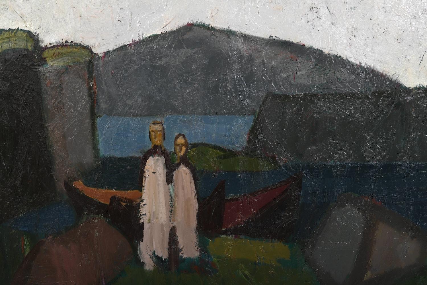 Peer Lorentz Dahl (1915-2005). Sealandscape mit Personen. (20. Jahrhundert) im Angebot