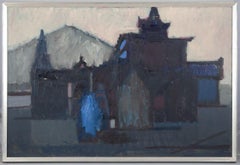 Peer Lorentz Dahl, Norwegian-Danish artist. Oil on canvas. View of a church.