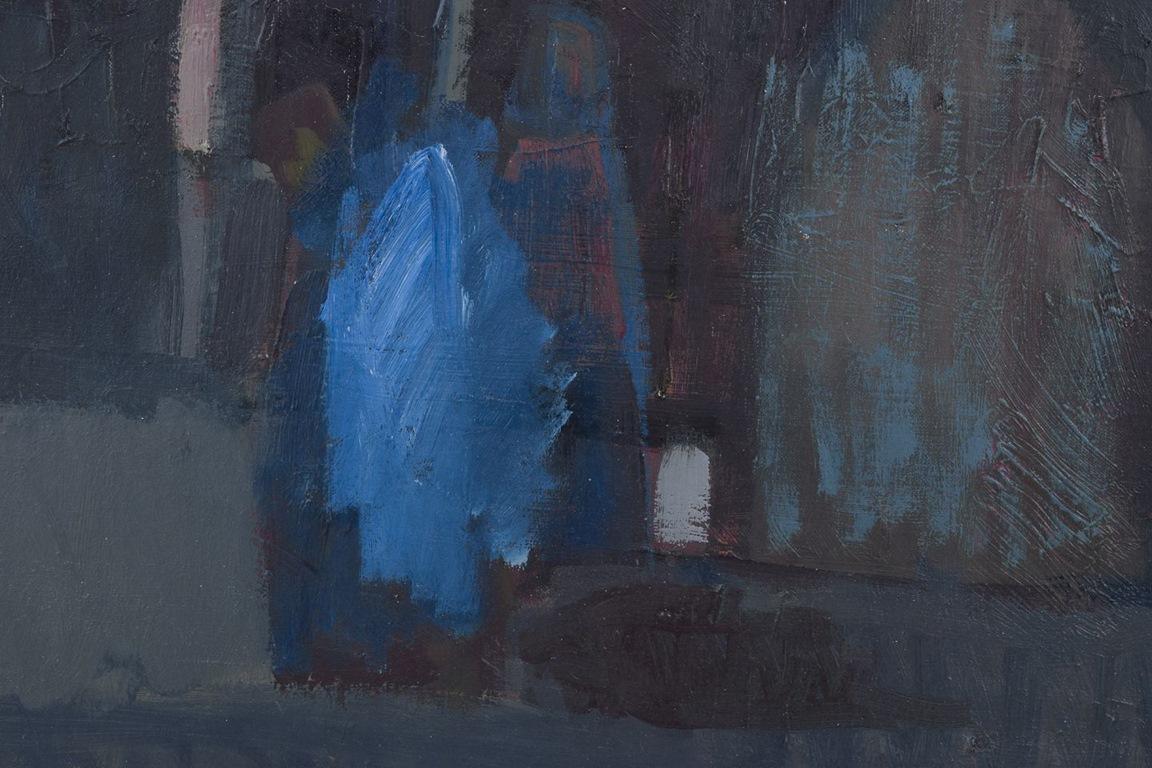 Peer Lorentz Dahl, norwegisch-dänischer Künstler. Öl auf Leinwand. Blick auf eine Kirche. im Zustand „Hervorragend“ im Angebot in Copenhagen, DK