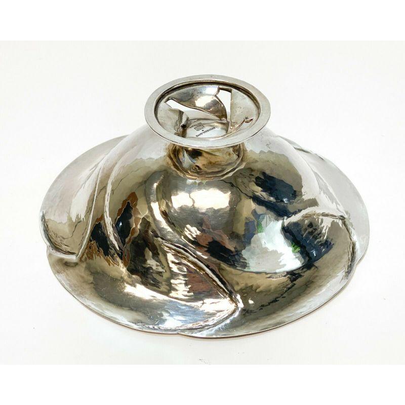 Peer Smed Danish-American Sterling Silver handwrought Footed Bowl, circa 1935 In Good Condition For Sale In Gardena, CA