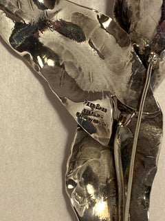Peer Smed Spilla a forma di giglio di Calla in argento Sterling Periodo Arte e Artigianato