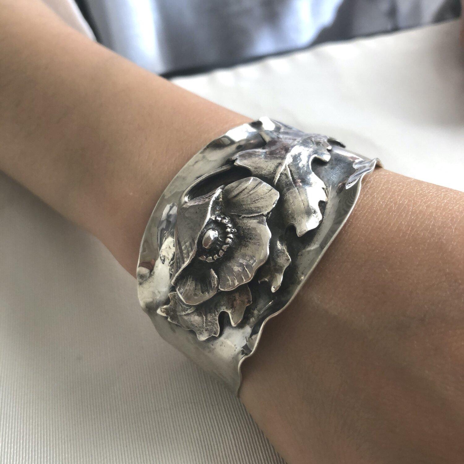 Peer Smed Sterling Silver Large Cuff Bracelet For Sale 1