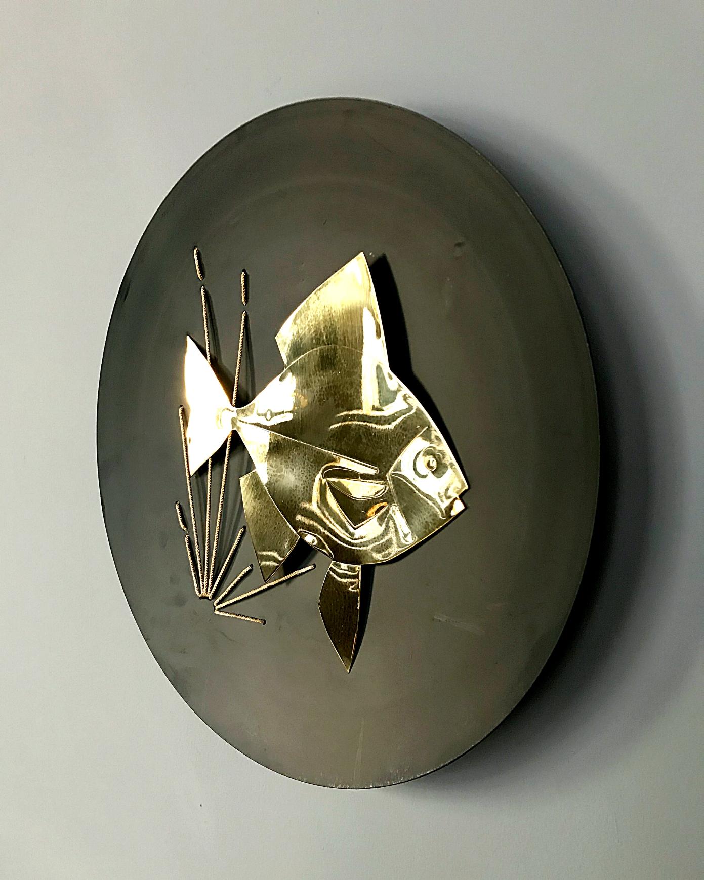 vintage metal fish wall art