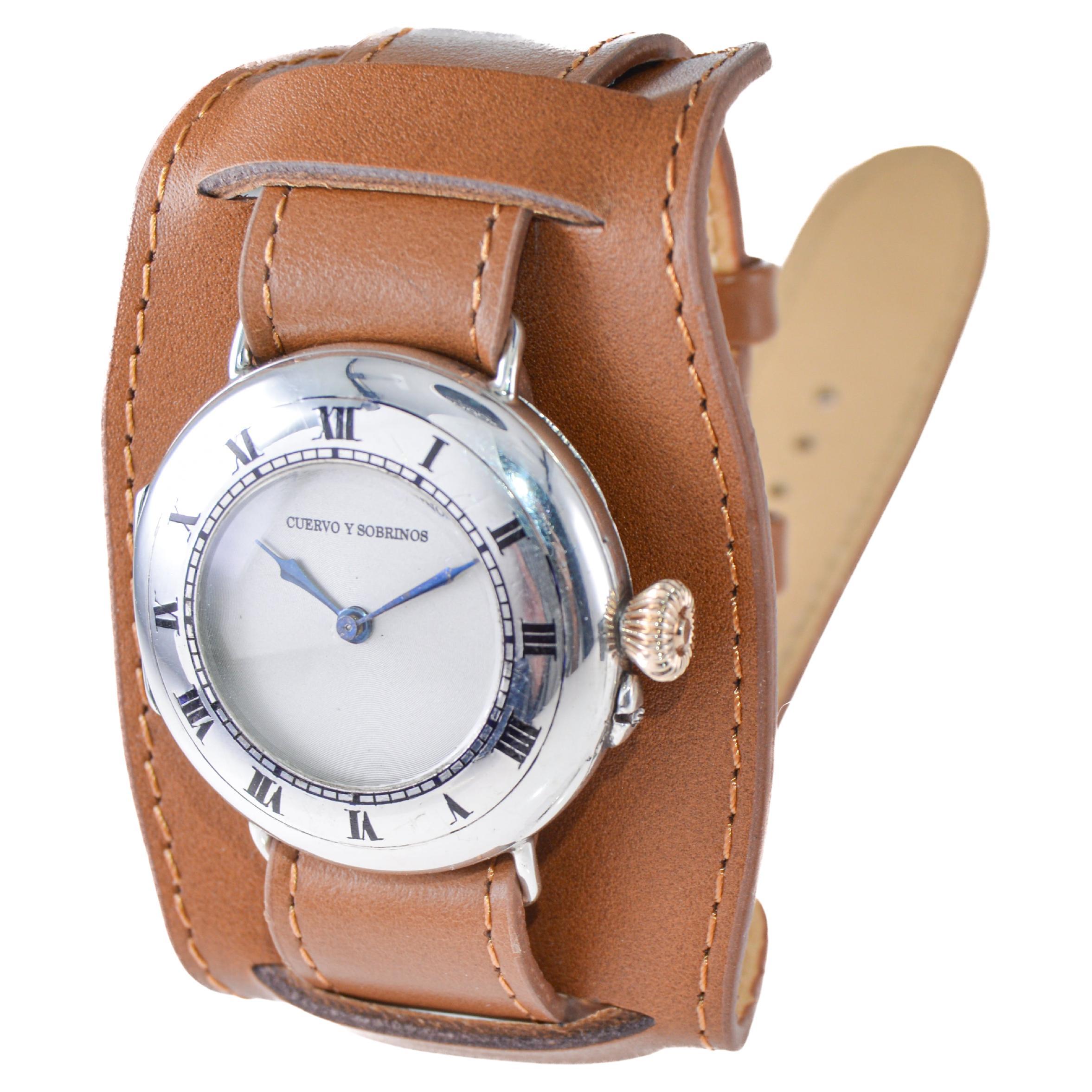 Peerless by IWC Campaign Style Sterling Silver Half Hunter from 1915 For Sale 5