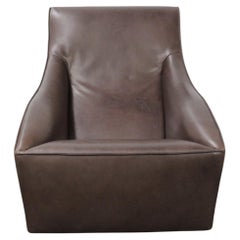 Used Peerless Molteni & C “Doda” Armchair in Dark Brown Leather