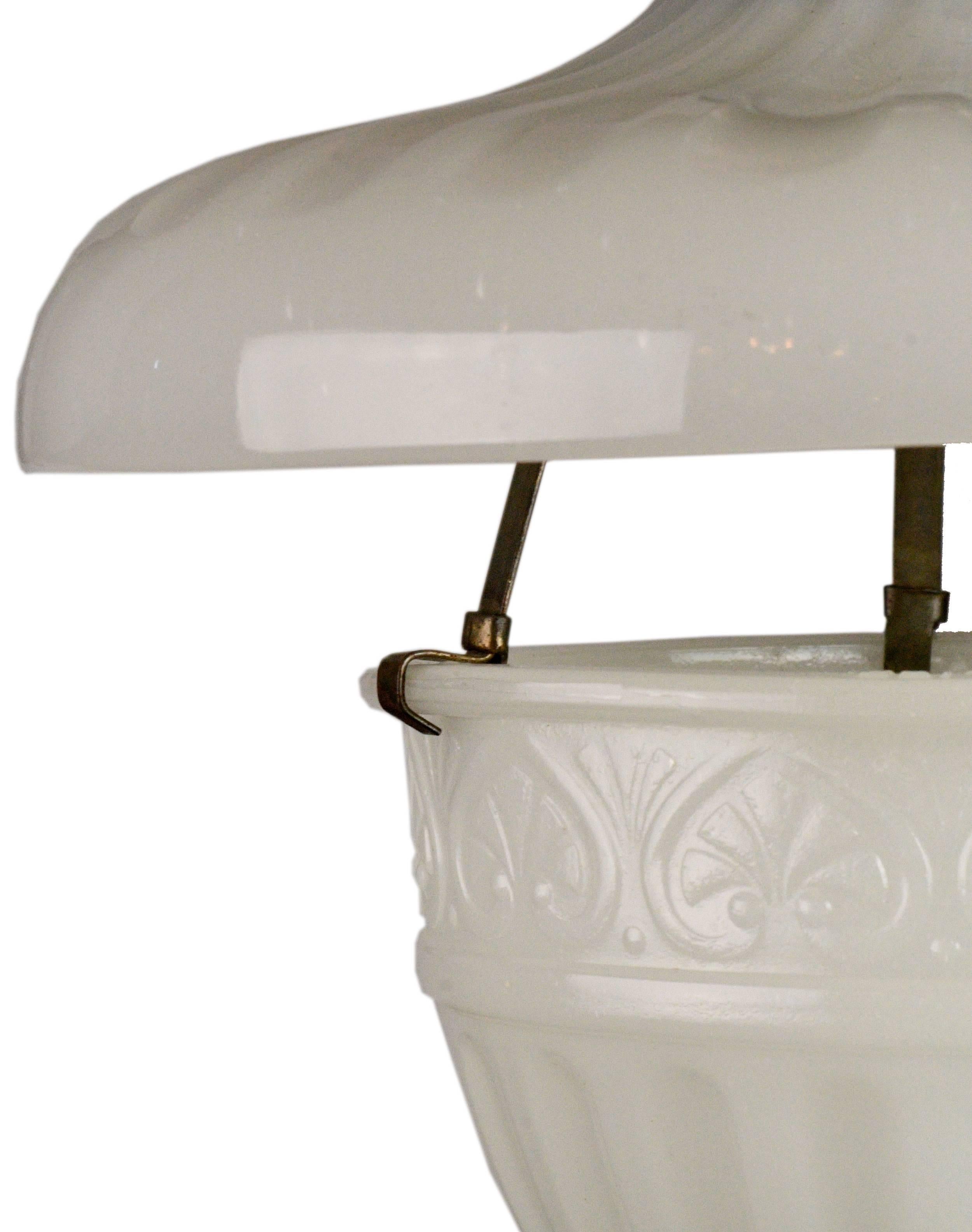 This beautiful Peerlite flush mount was scientifically designed to provide your home with the most beautiful light that the 1920s had to offer. These fixtures were specifically designed to utilize the light as fully as possible to provide you with