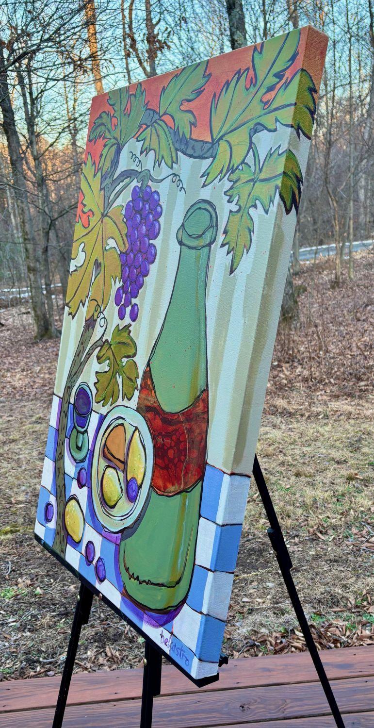 Es's Five O'Clock Somewhere, Originalgemälde (Zeitgenössisch), Mixed Media Art, von Peg Belcastro