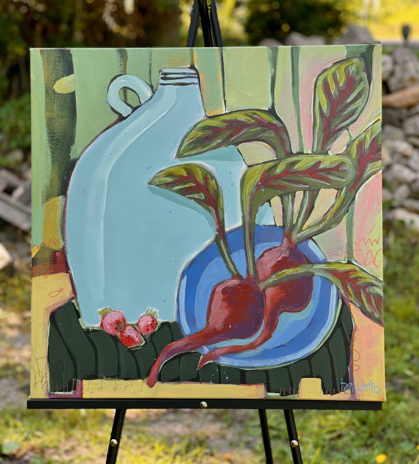 Ein Spaziergang im Garten, Originalgemälde (Zeitgenössisch), Painting, von Peg Belcastro