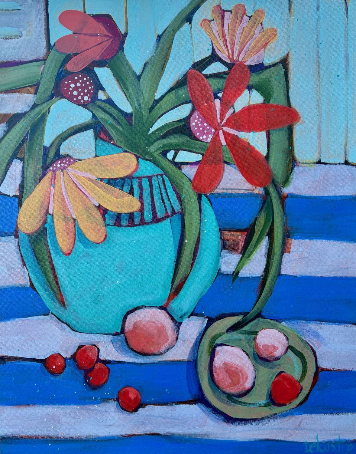 Peg Belcastro Still-Life Painting - Mid Morning Snack, Original Painting