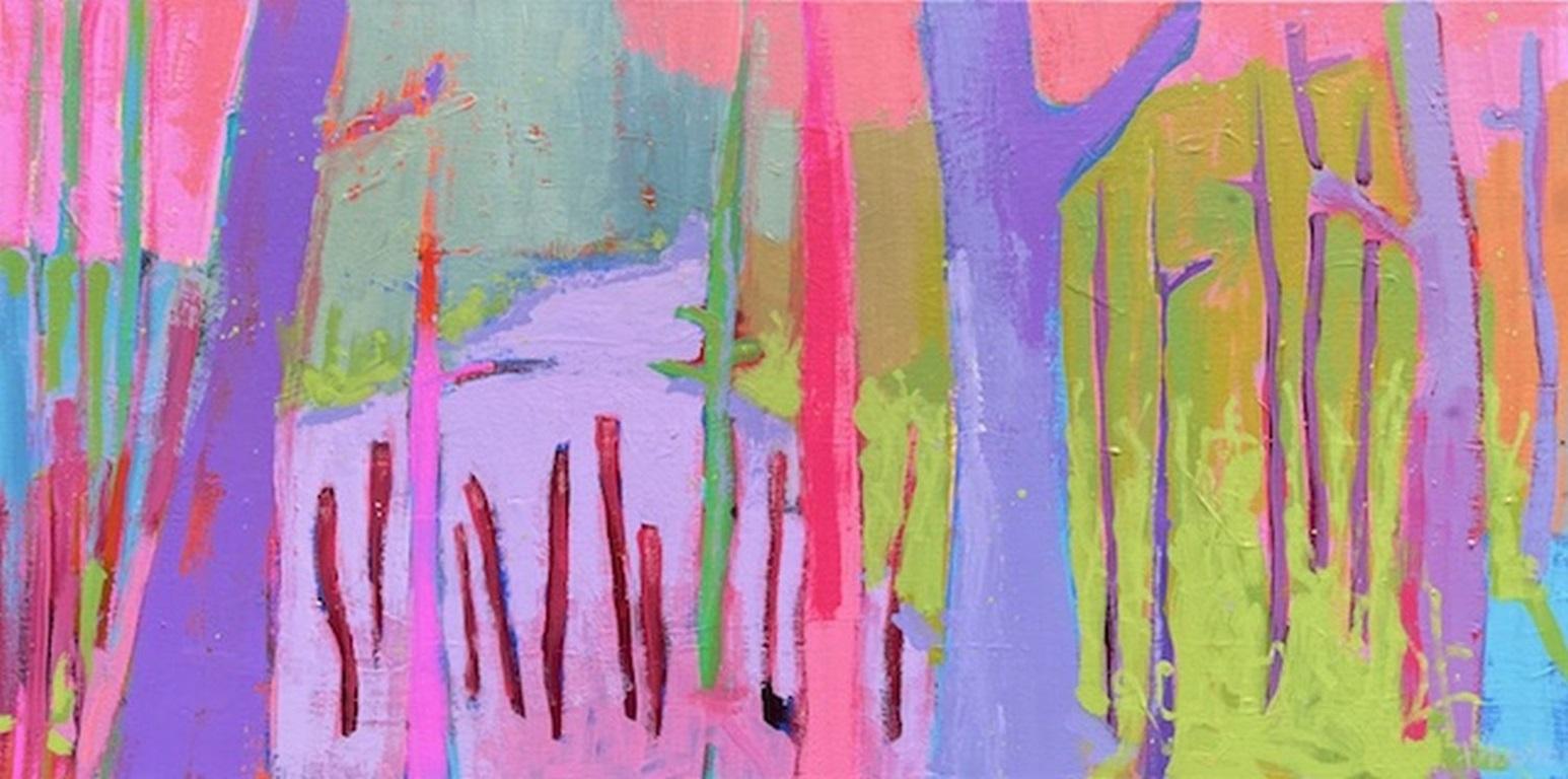 Peg Belcastro Landscape Painting - The Greenbriar Patch, Abstract Painting