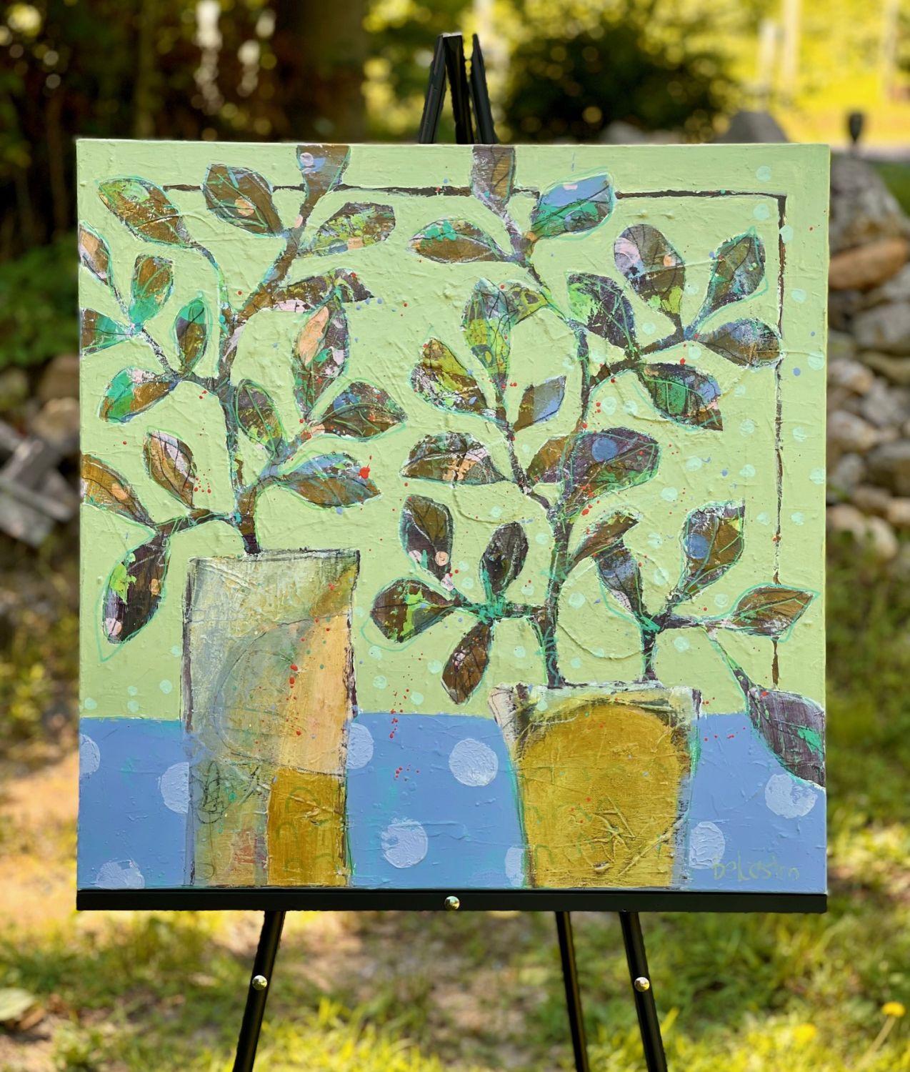 Il davanzale della finestra, dipinto originale - Painting Contemporaneo di Peg Belcastro