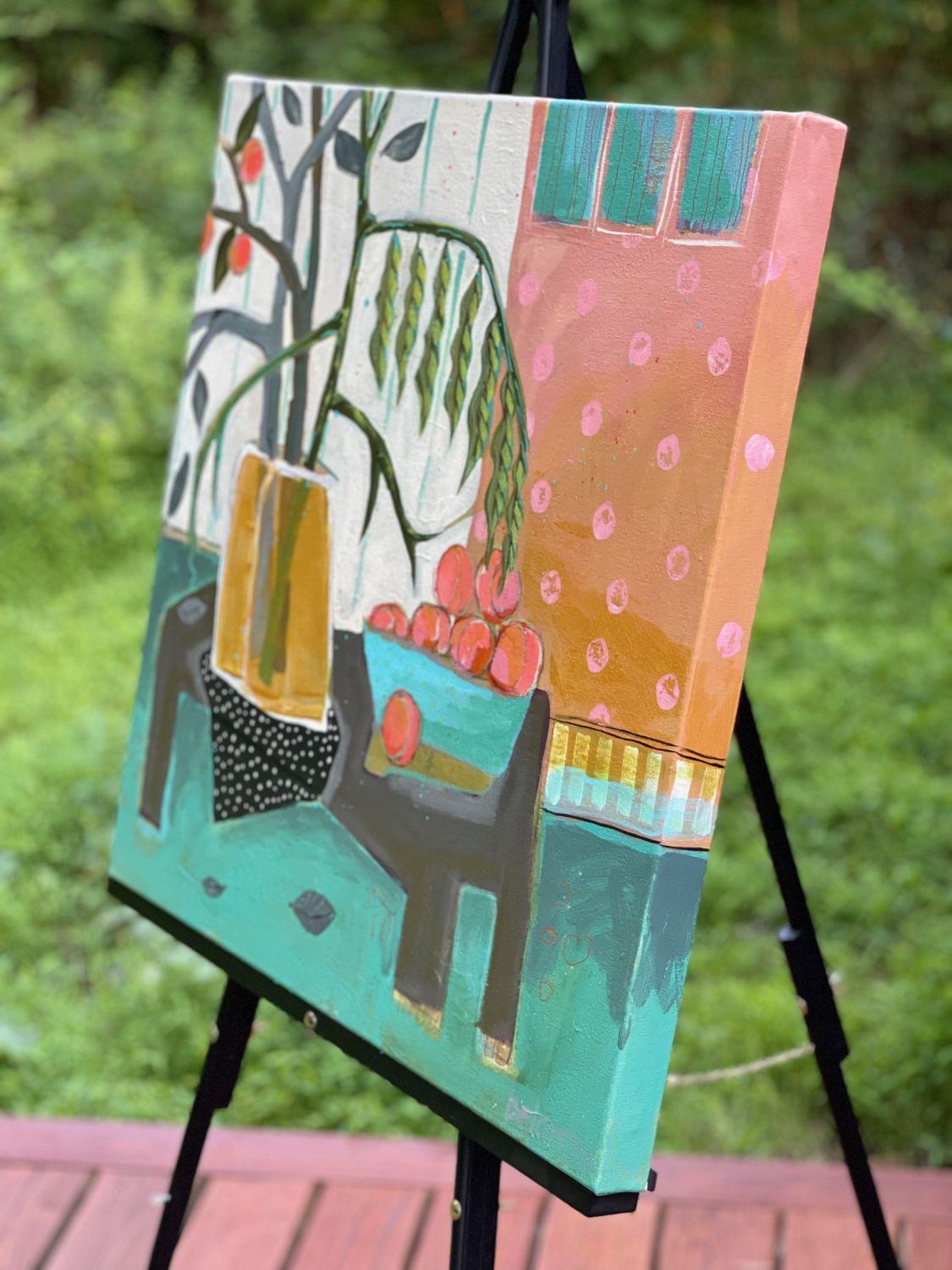 You're a Peach #2, Pittura originale - Painting di Peg Belcastro