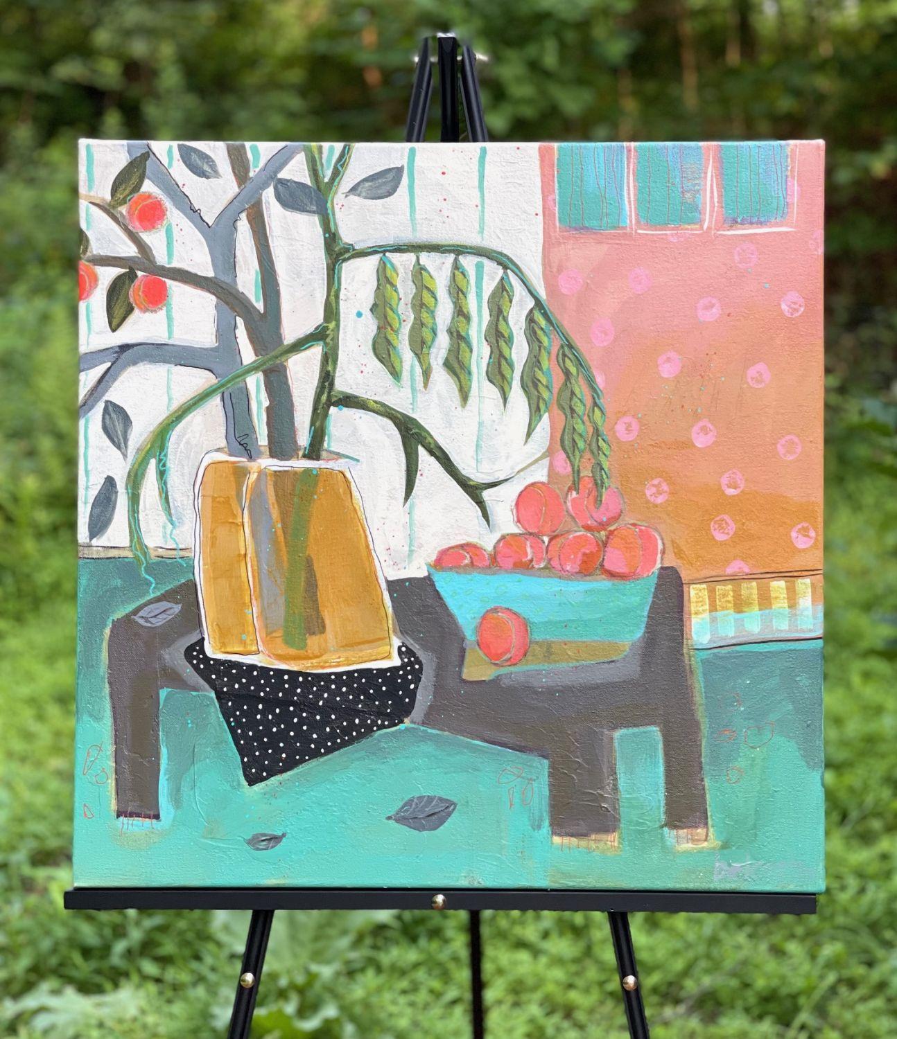 You're a Peach #2, Pittura originale - Painting Contemporaneo di Peg Belcastro