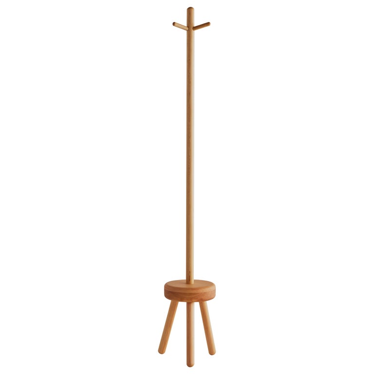 Peg Coat Rack by Campagna, Playful Shaker Inspired Minimal Wooden Coat