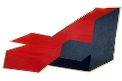 "Shaped Canvas", Rote & Schwarze Form Öl auf Leinwand von Peg Fritsch