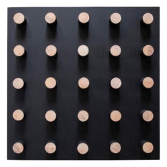 Peg Work Black Square Minimalist Art by Bradley Duncan Studio