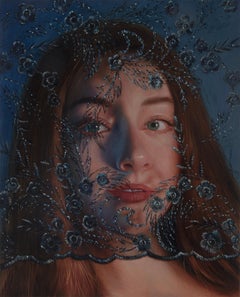 "Fading" (2023) by Pegah Samaie, Original Oil Painting, Female Portrait