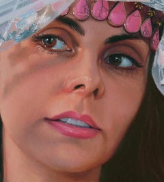 „Gleaming“ (2022) von Pegah Samaie, Original-Ölgemälde, weibliches Porträt
