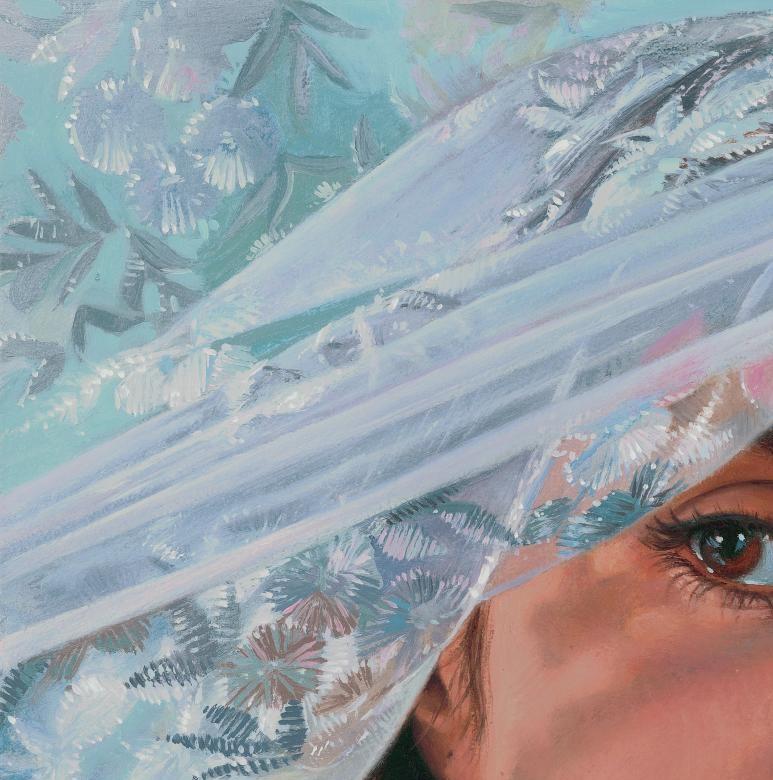 „Gleaming“ (2022) von Pegah Samaie, Original-Ölgemälde, weibliches Porträt im Angebot 2