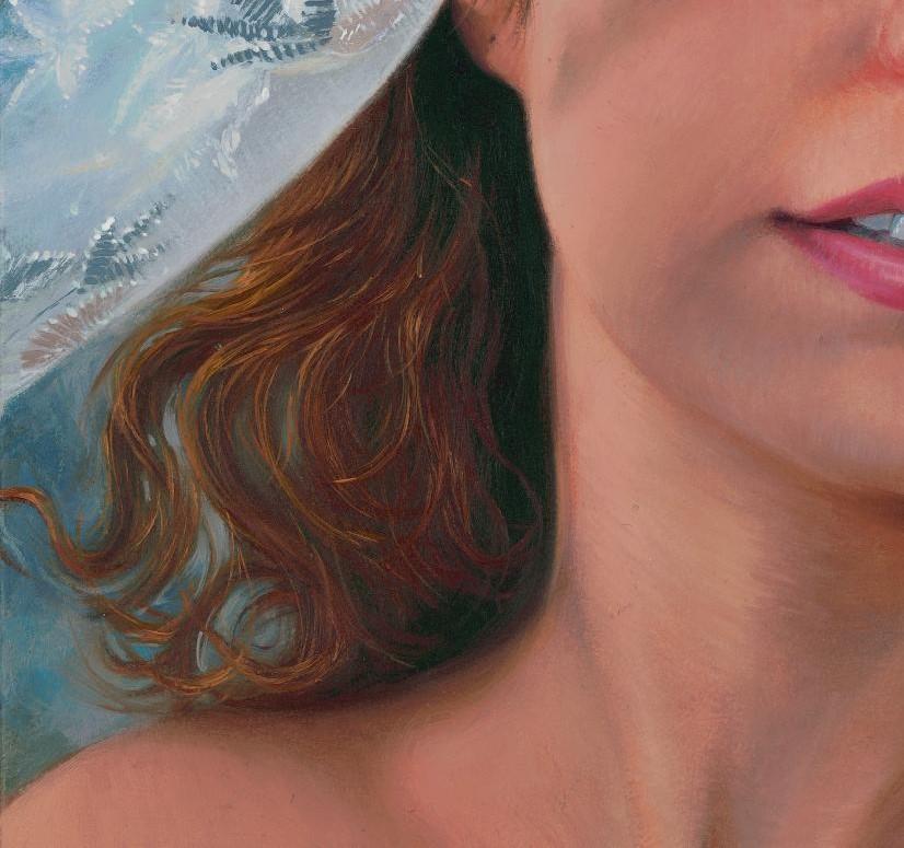 „Gleaming“ (2022) von Pegah Samaie, Original-Ölgemälde, weibliches Porträt im Angebot 3