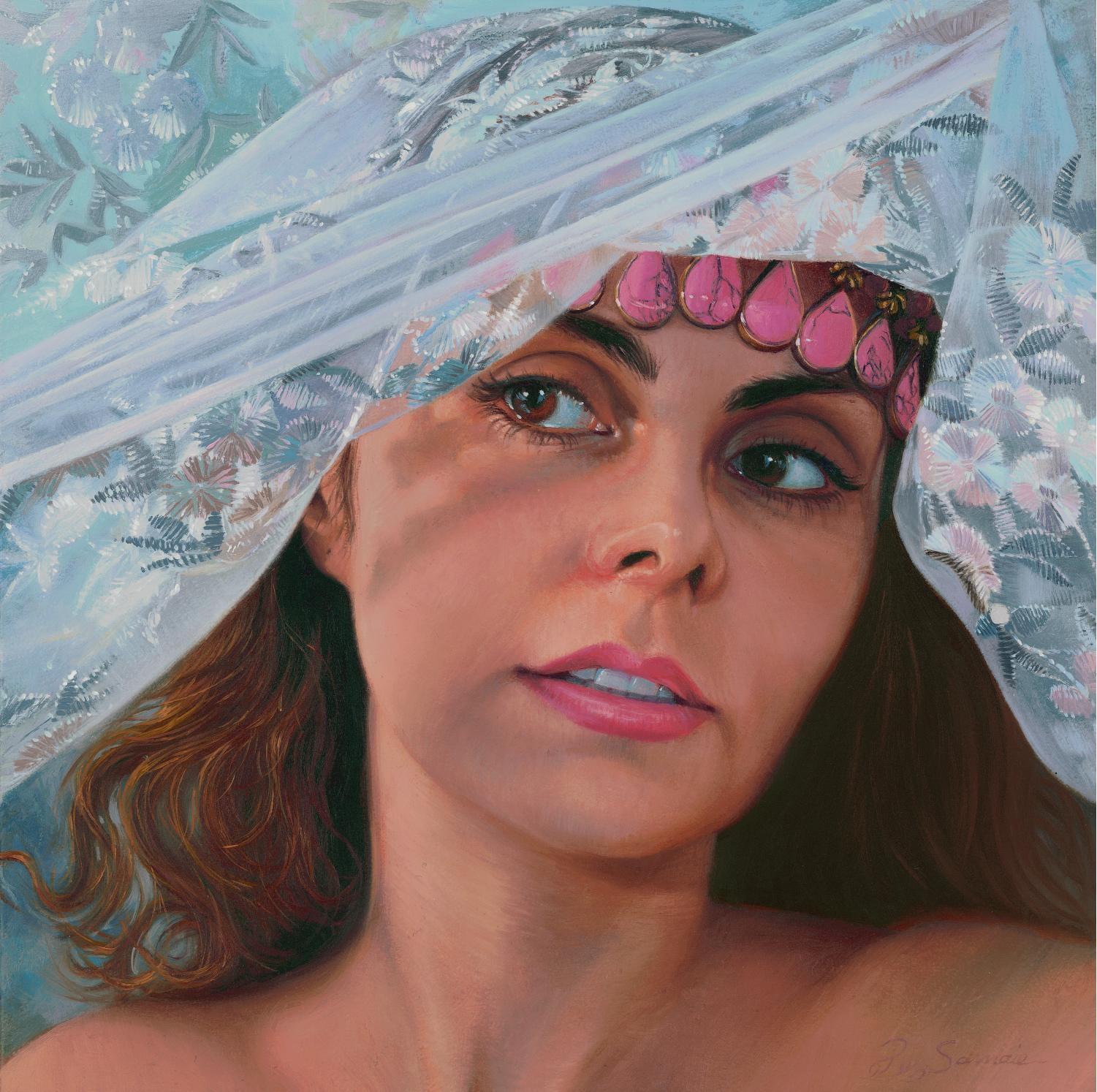 "Gleaming" (2022) by Pegah Samaie, Original Oil Painting, Female Portrait