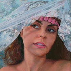 "Gleaming" (2022) by Pegah Samaie, Original Oil Painting, Female Portrait