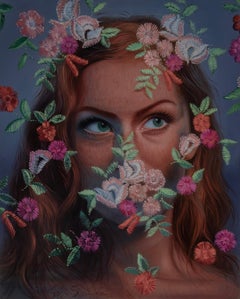 "Masked" (2023) by Pegah Samaie, Original Oil Painting, Female Portrait